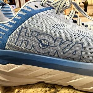 Hoka Sky Blue and White Athletic Sneakers